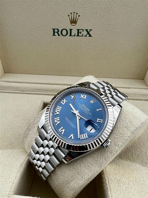 rolex azzurro blue floral|Rolex datejust 41mm blue 126300.